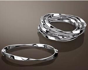 Christian James by Scott Grimes Sterling Silver Polished Ripple Bangle, 13.0g